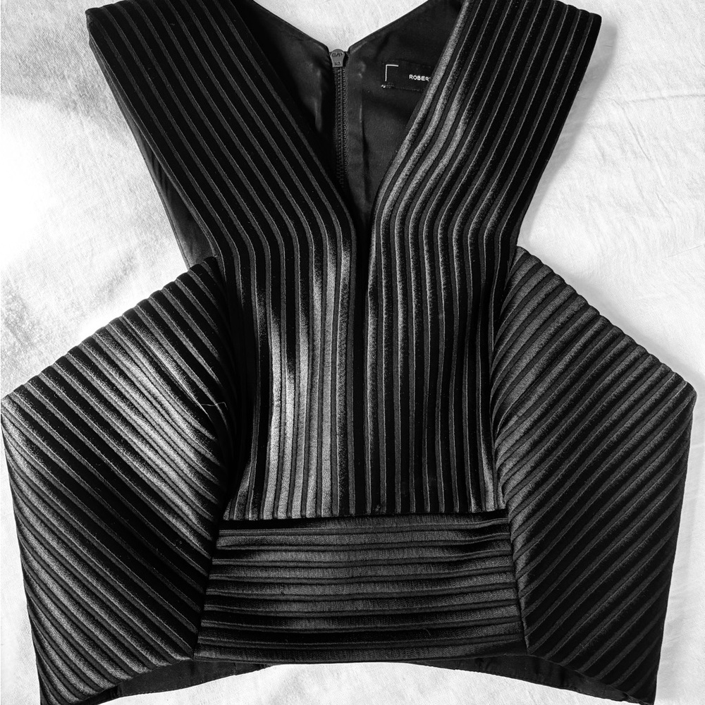 Robert Rodriguez Elegant Black Crop Top